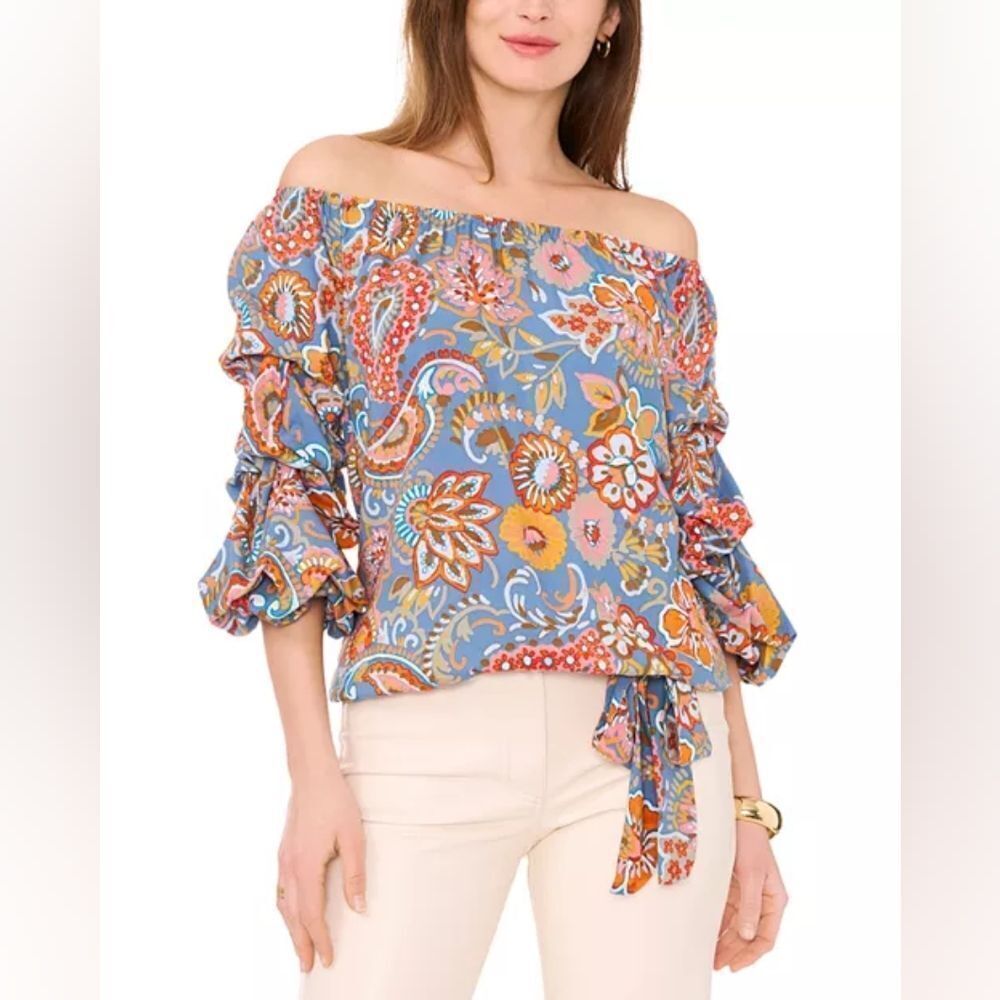Vince Camuto Tiered Sleeve Top Sz Sm